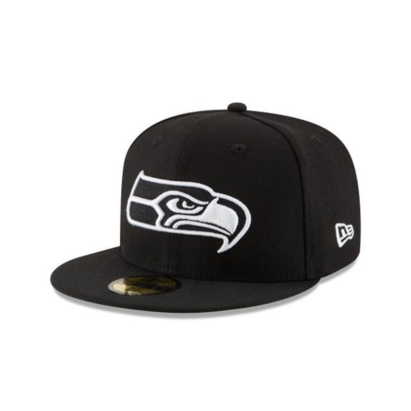 NFL Seattle Seahawks 59Fifty Fitted (PYD8442) - Black New Era Caps